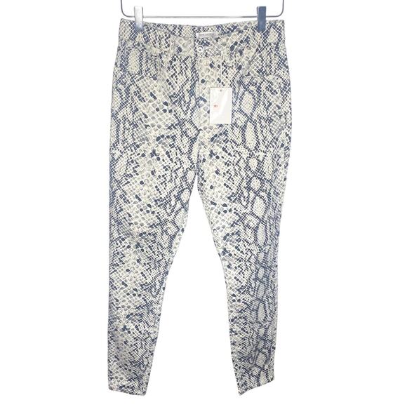 Good American Denim - Good American Black White Gray Good Waist Snakeskin Print Size 14/32